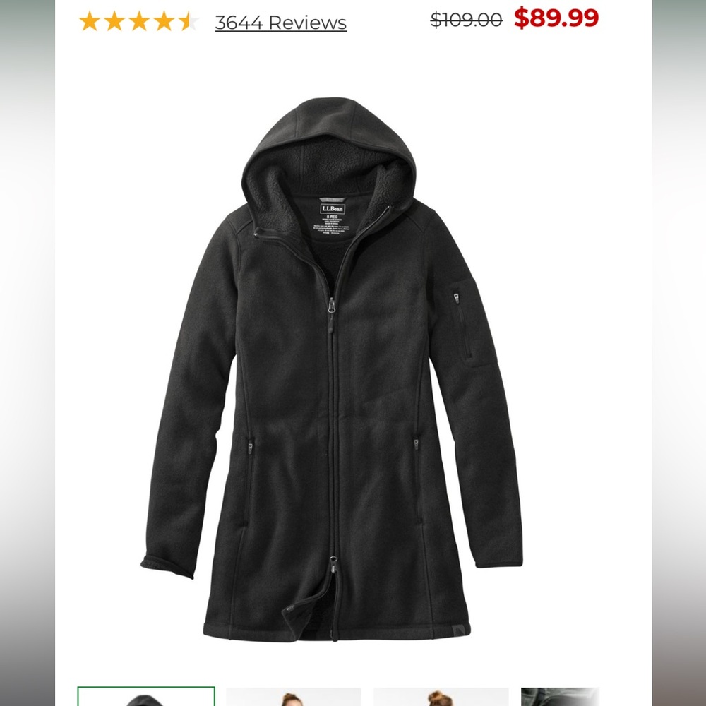 LL Bean sweater fleece coat- Black size XS - fits like a small.

.